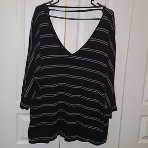 TORRID BLACK AND GRAY STRIPED TOP